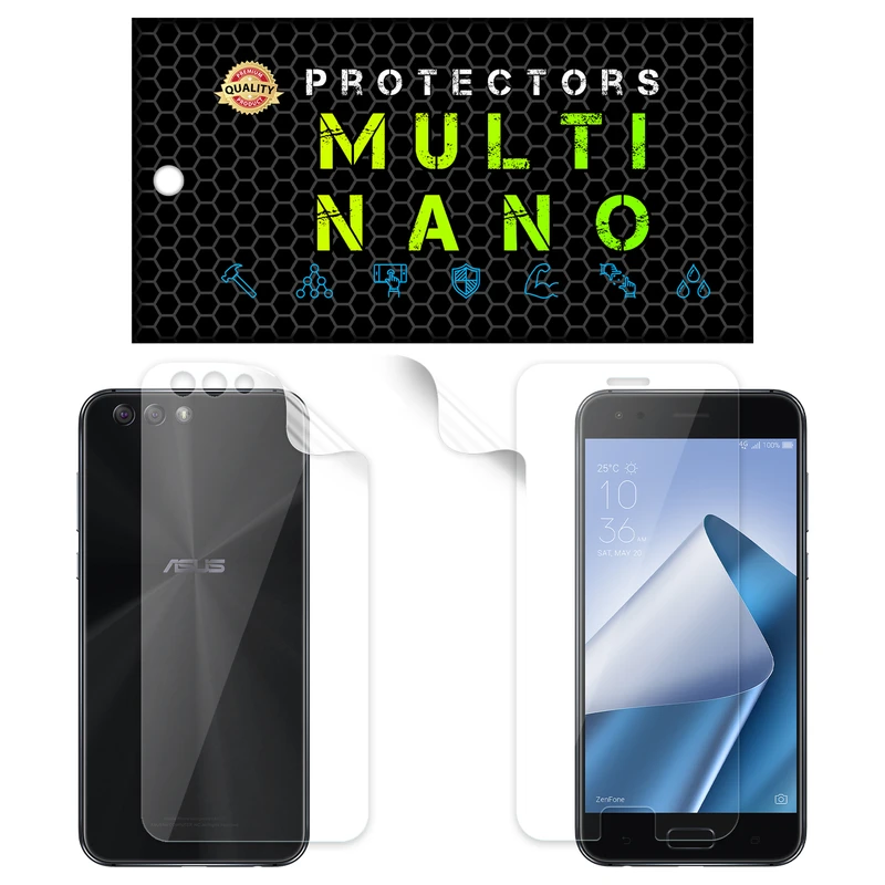 محافظ صفحه نمایش مولتی نانو مدل X-SFT مناسب برای گوشی موبایل ایسوس Zenfone 4 / 5.5 IN / 2017 / ZE554KL به همراه محافظ پشت