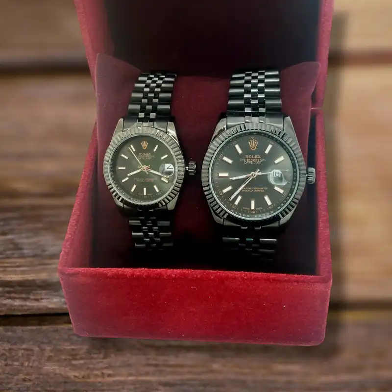 ست ساعت مچی عقربه ای زنانه و مردانه مدل DATE JUST BKBK