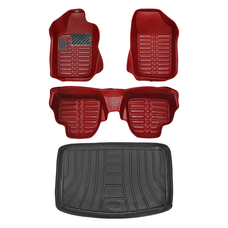 کفپوش پنج بعدی خودرو پانیذ مدل EVA مناسب برای  پژو 206 به همراه کفپوش صندوق