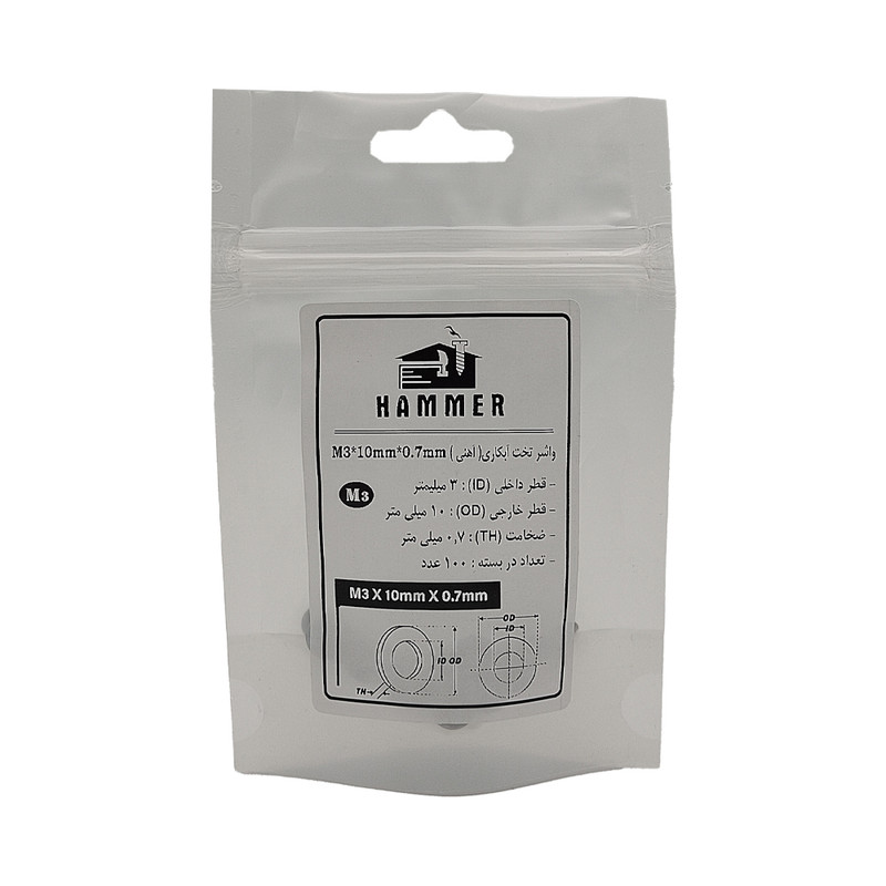 واشر هامر مدل تخت کد M3-10 بسته 100 عددی
