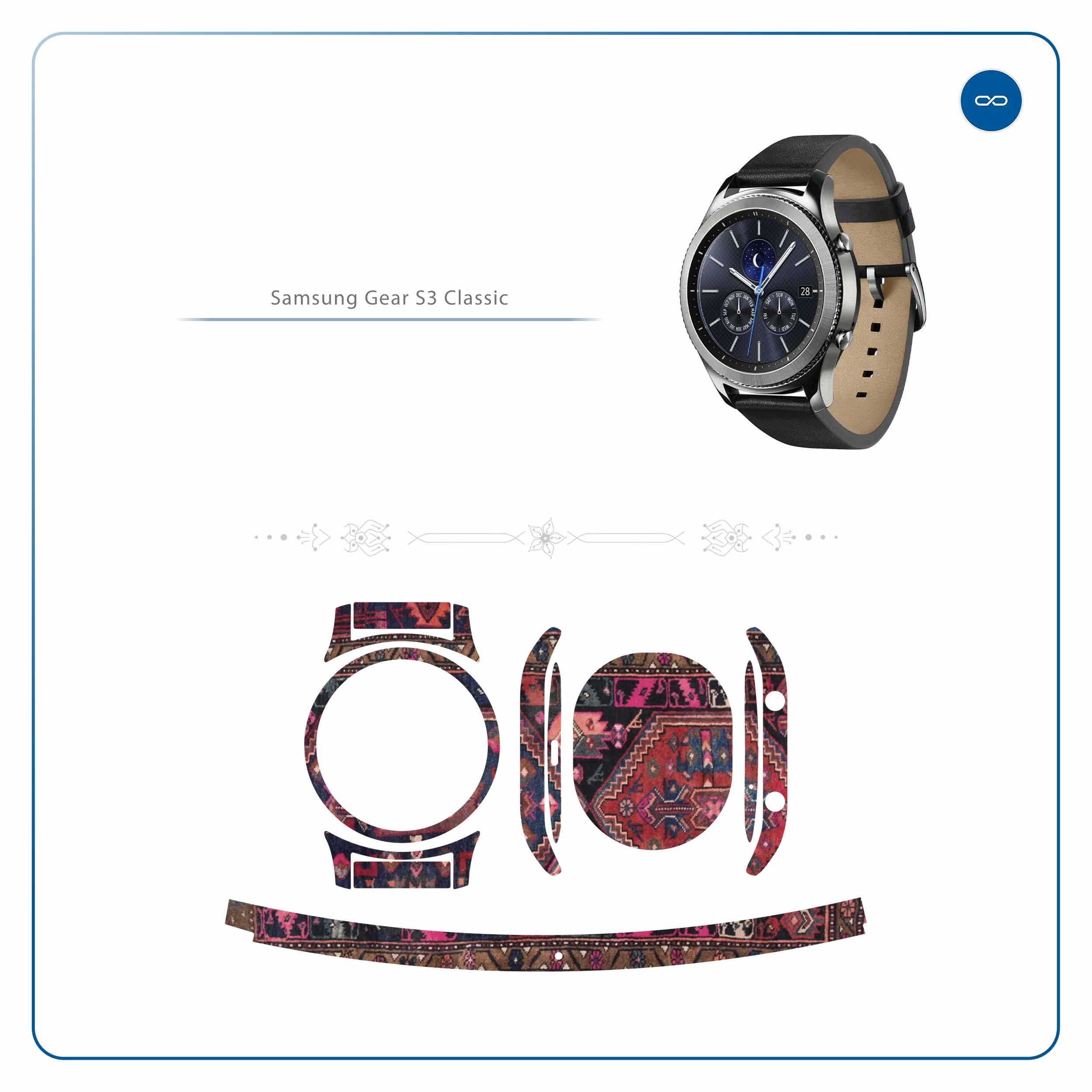 برچسب ماهوت طرح Rug مناسب برای ساعت هوشمند سامسونگ Galaxy Gear S3 Classic