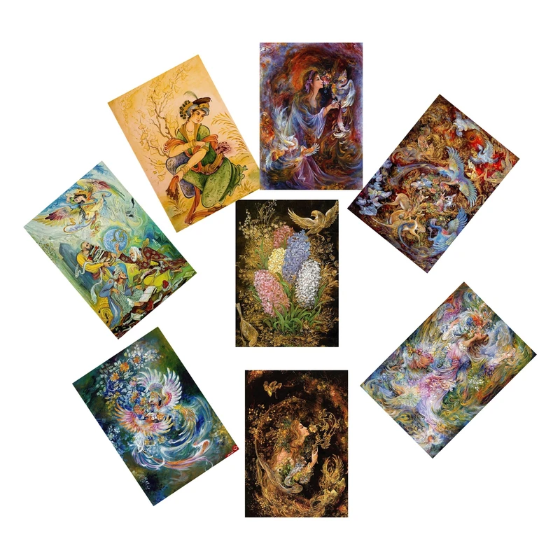 پوستر مدل مینیاتوری از آثار هنری استاد فرشچیان طرح آفرینش مجموعه 8 عددی