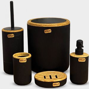 ست سرویس بهداشتی 5 پارچه امپرلند مدل طرح چوب کد RM593