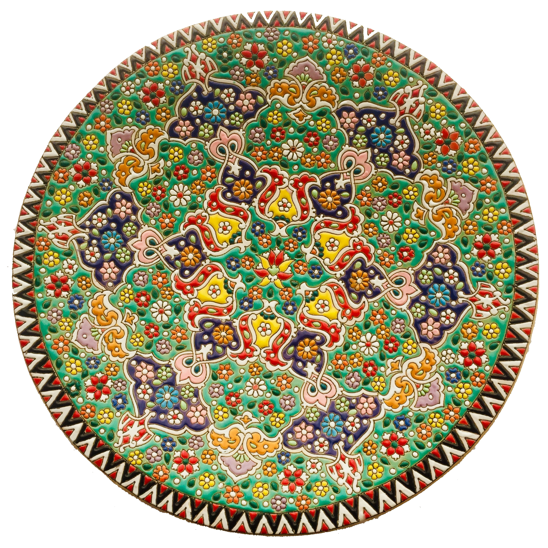 بشقاب میناکاری سفالی زمانیان کد ZMN30012
