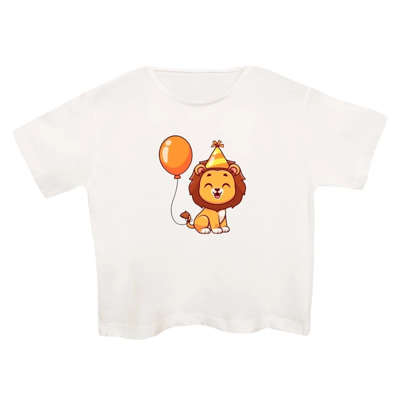 کراپ‌تی شرت آستین کوتاه زنانه مدل شیر کد 2