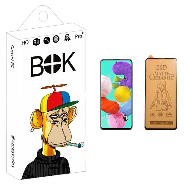 محافظ صفحه نمایش سرامیکی بوک مدل +HD مناسب برای گوشی موبایل سامسونگ Galaxy A51