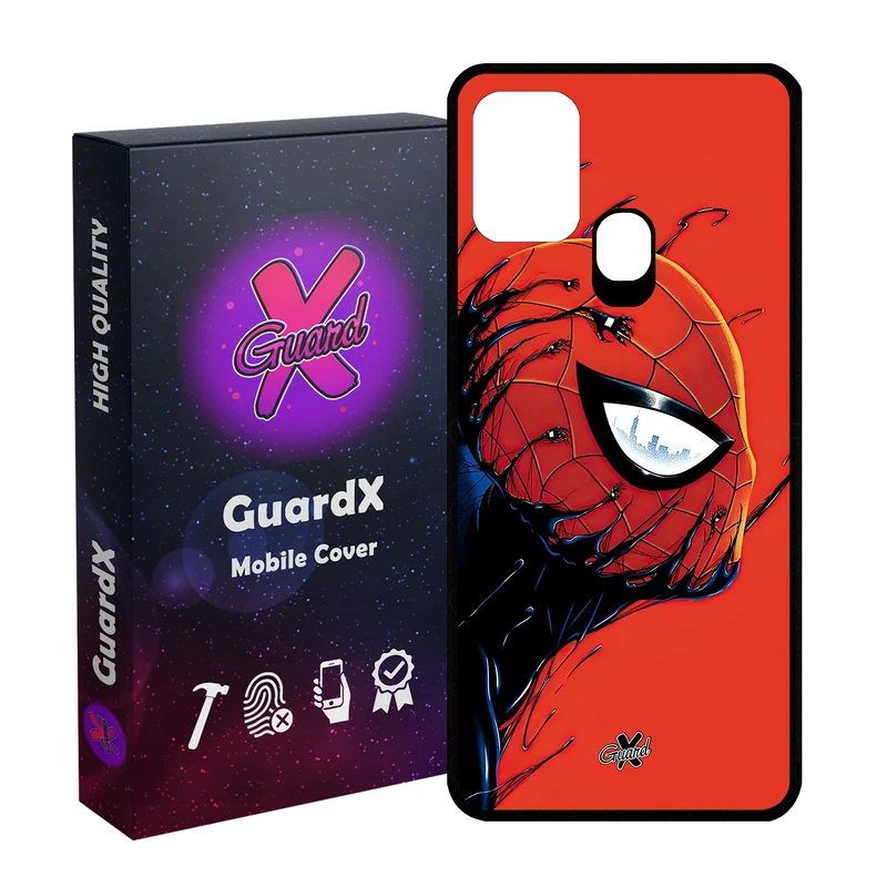 کاور گارد ایکس طرح مرد عنکبوتی مدل Glass10566 مناسب برای گوشی موبایل سامسونگ Galaxy M31 / M31 Prime / F41