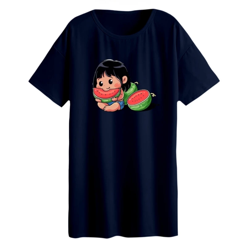 تی شرت لانگ آستین کوتاه زنانه مدل دخترک یلدایی کد 35