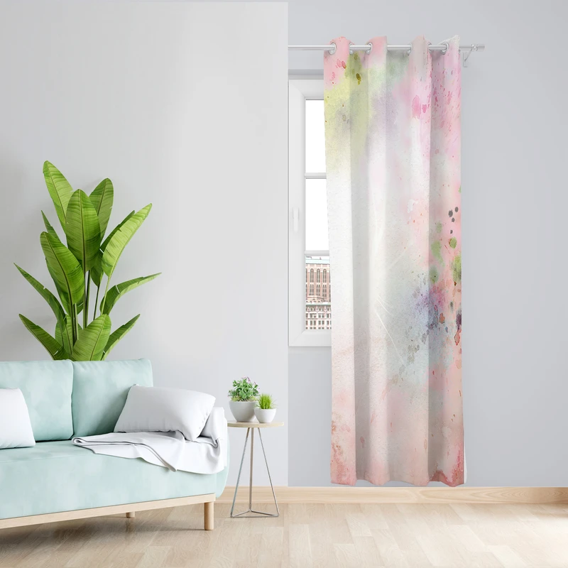 پرده طرح آبرنگی مدل مخمل پانچی کد 2223 z سایز 140x200 سانتی متر