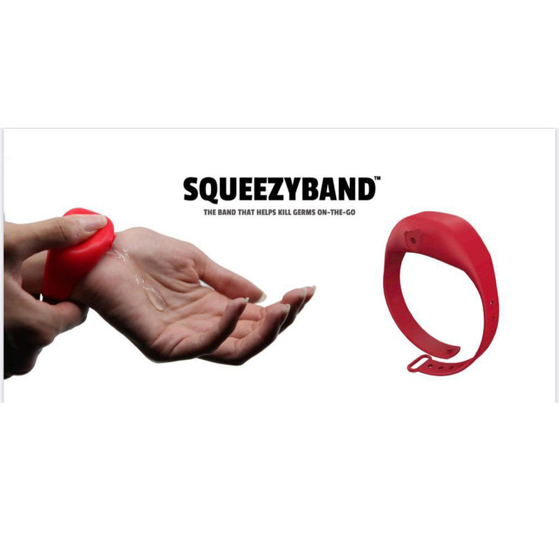 دستبند نگهدارنده الکل و مواد ضدعفونی کننده اسکوئیزی بند مدل A10 بسته ده عددی