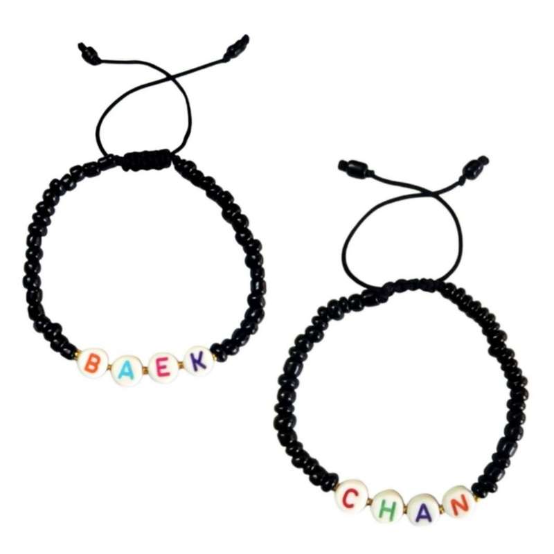 دستبند دخترانه مدل منجوق اکسو چانبک 03 مجموعه 2 عددی