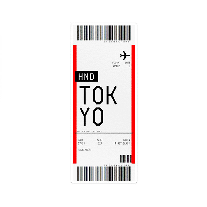 استیکر لپ تاپ ماسا دیزاین طرح تیکت TOKYO مدل STK1437