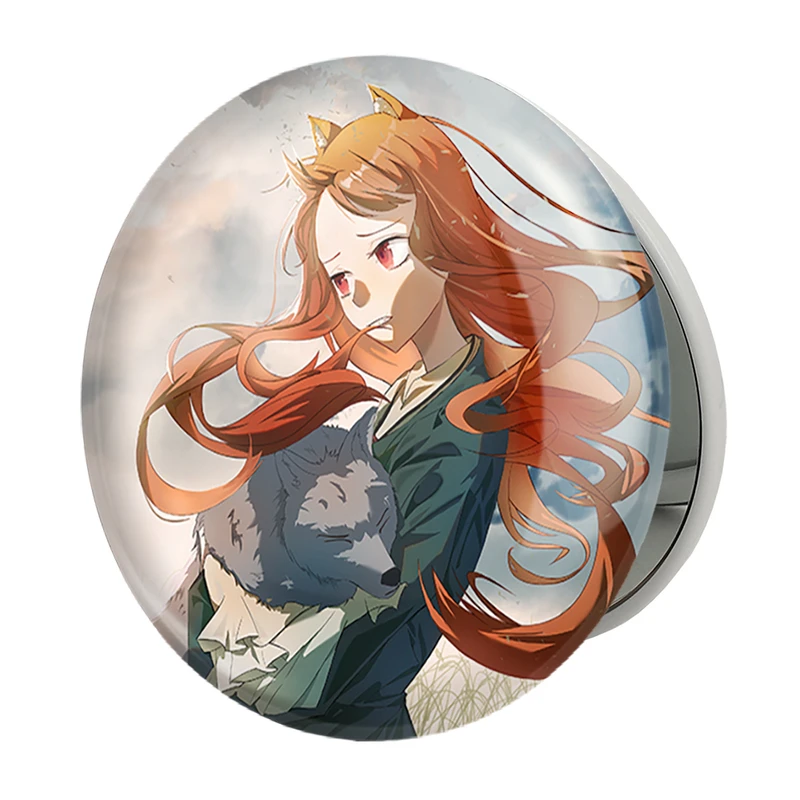 آینه جیبی خندالو طرح هولو انیمه ادویه و گرگ مدل تاشو کد 36163