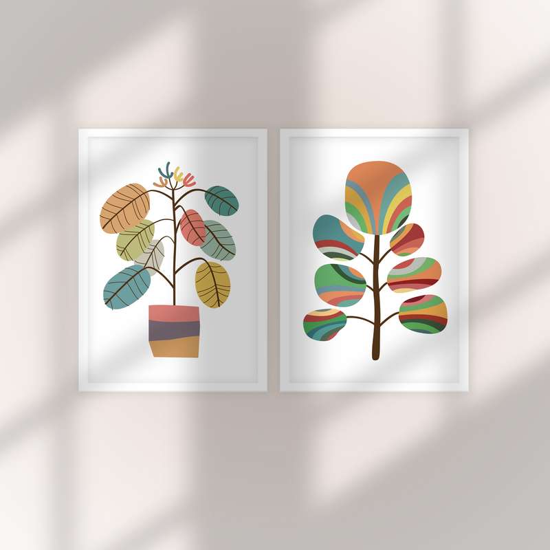 تابلو مدل Flower companion مجموعه 2 عددی