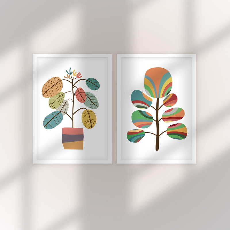 تابلو مدل Flower companion مجموعه 2 عددی