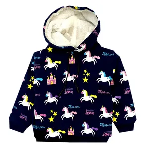 هودی بچگانه مدل یونیکورن داخل خز