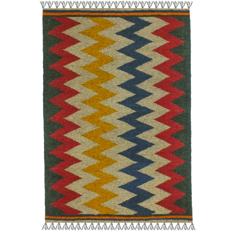 گلیم دستبافت یک متر مدل پادری شیراز کد 170828 زمینه الوان