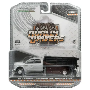 ماشین بازی گرین‌لایت مدل 2018 RAM 3500 DUALLY LANDSCAPER DUMP TRUCK - BRIGHT SILVER METALLIC