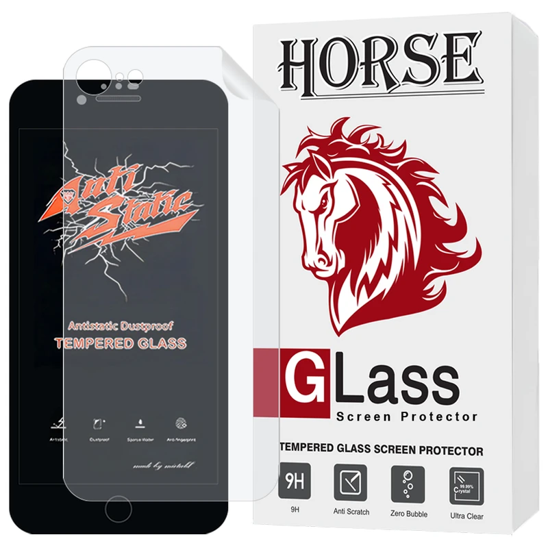 محافظ صفحه نمایش هورس مدل ANNH مناسب برای گوشی موبایل اپل iPhone 8 / iPhone 7 / iPhone SE 2020 / iPhone SE 2022 به همراه محافظ پشت گوشی 