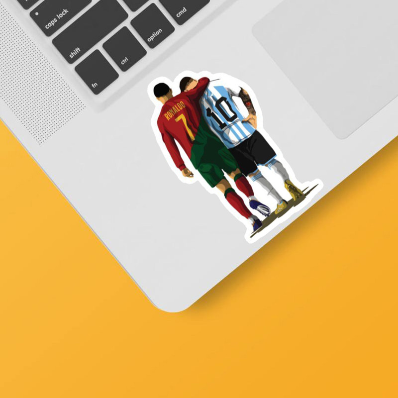 استیکر لپ تاپ و موبایل بووم طرح مسی و رونالدو  کد MR4