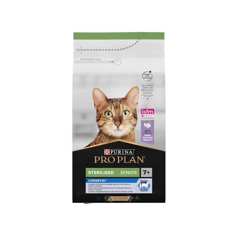 غذای خشک گربه بالغ پروپلن مدل Sterilised Senior Longevis طعم مرغ وزن 1.5 کیلوگرم