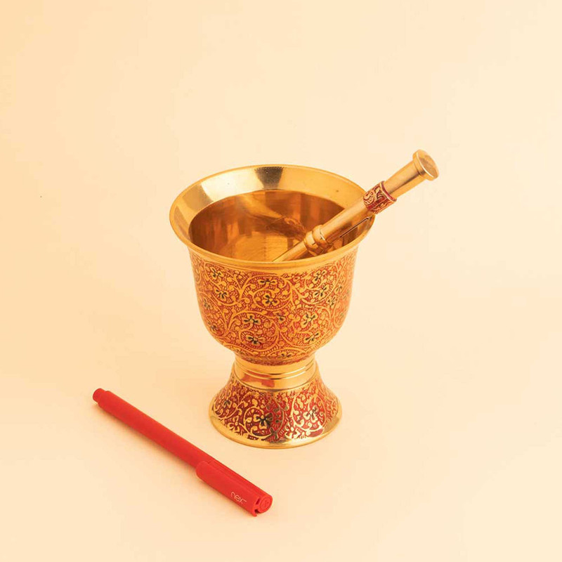 قیمت و خرید هاون برنجی مدل تاج