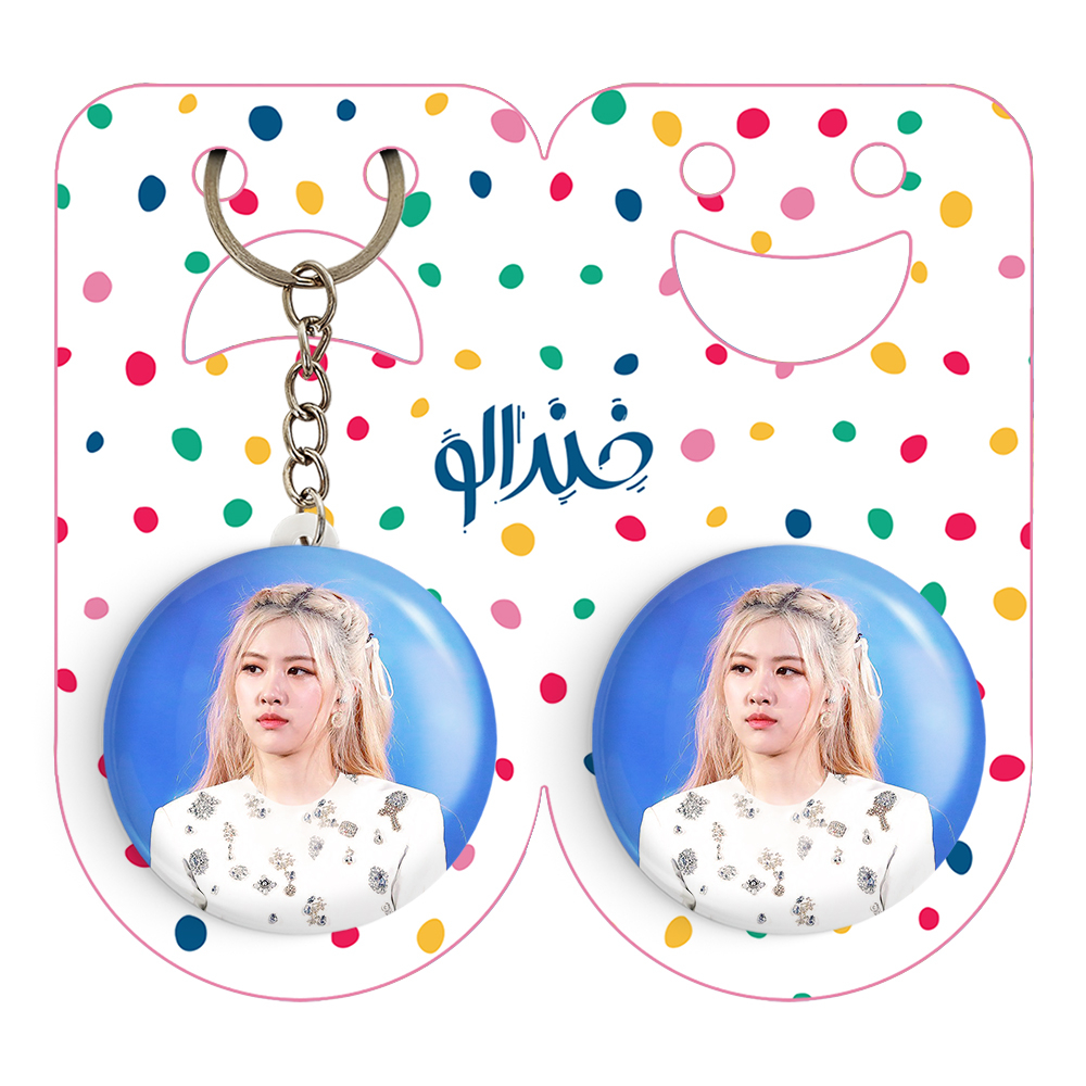 پیکسل خندالو مدل رزی بلک پینک کد 14408 به همراه جاکلیدی