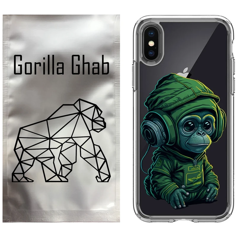 کاور گوریلا قاب مدل CLG کد 45 طرح میمون سبز مناسب برای گوشی موبایل اپل iPhone X / XS