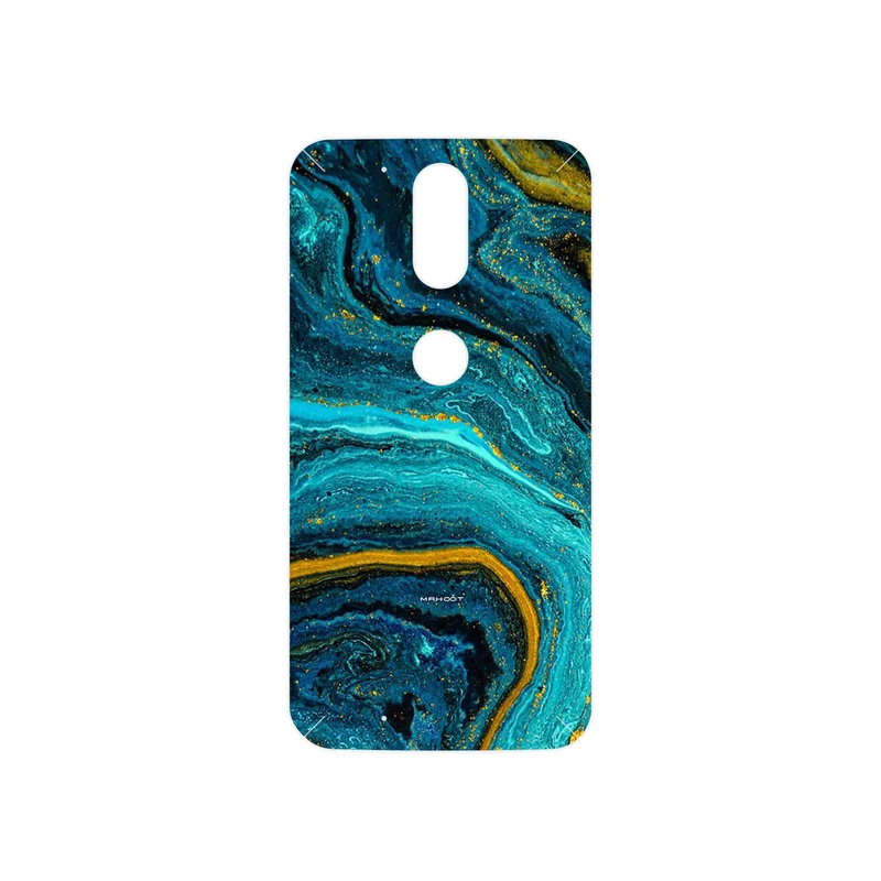 برچسب پوششی ماهوت مدل Turquoise marblewith golden streaks مناسب برای گوشی موبایل موتورولا Moto G4