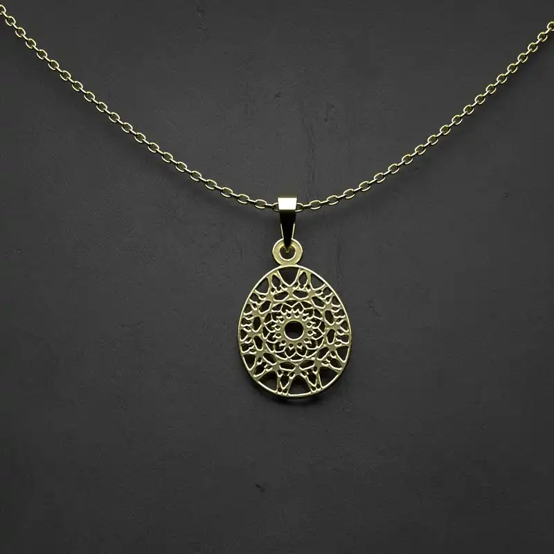 گردنبند طلا 18 عیار زنانه مدوپد مدل هندسی کد W2-1-1197