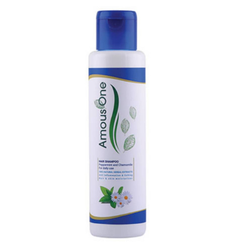 شامپو مو آموس وان مدل بابونه و نعناع فلفلی حجم 500 میلی لیتر