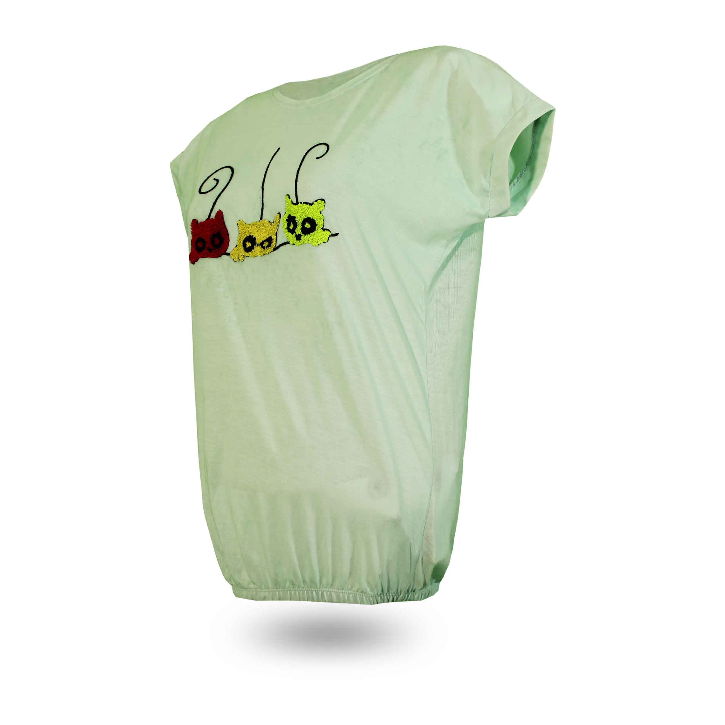 تی شرت آستین کوتاه زنانه مدل سه گربه 15