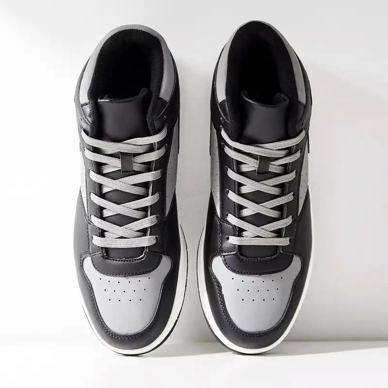 نیم بوت مردانه مکس مدل Panelled Hi-Top Sneakers with Lace-Up Closure