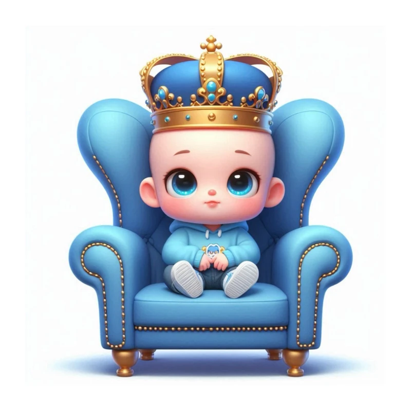 استیکر پارچه و لباس پاد آفرین مدل برچسب DTF مدل BABY KING بسته 6 عددی