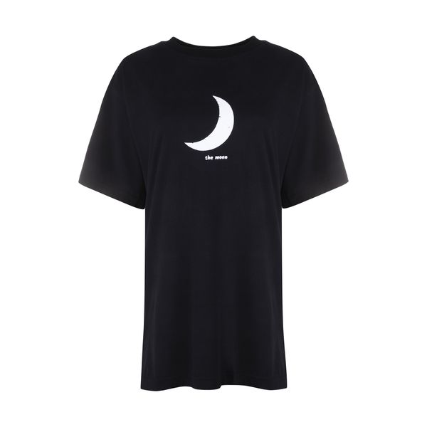 تی شرت آستین کوتاه زنانه گری مدل THE MOON تی شرت آستین کوتاه زنانه گری مدل THE MOON