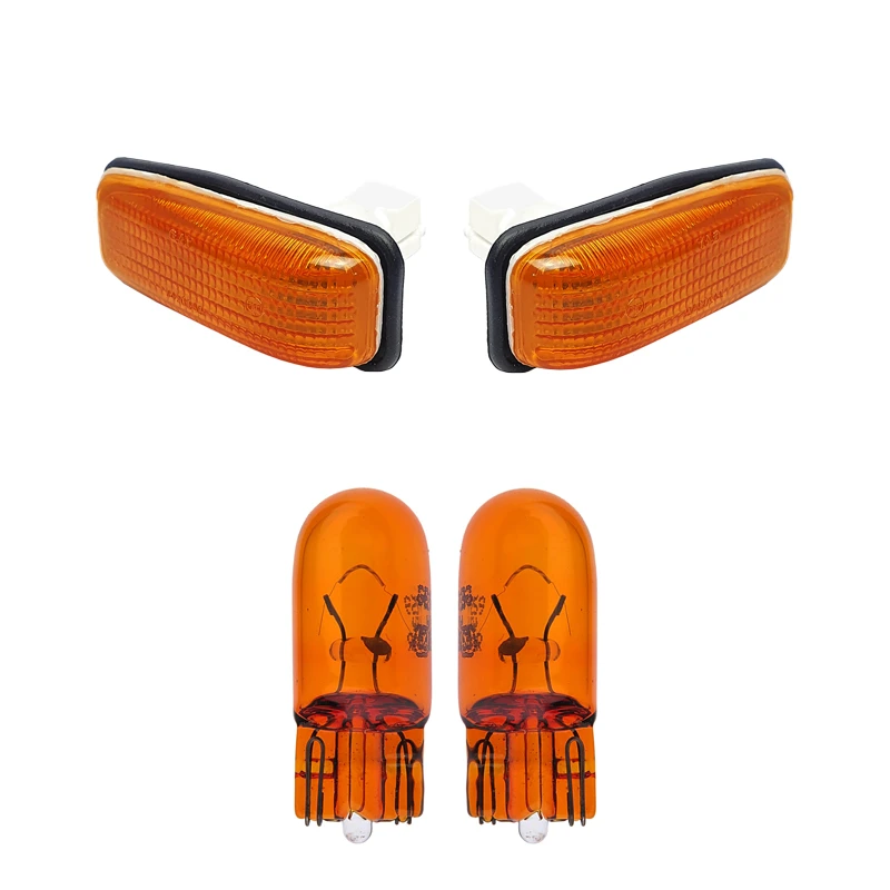 	 چراغ گلگیر خودرو قطعه سازان کبیر مدل LIGHT-SAMANDORG-30952 مناسب برای سمند سورن به همراه لامپ مجموعه 4 عددی