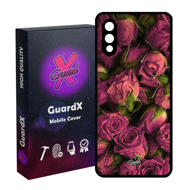 کاور گارد ایکس طرح Flower مدل Glass10006 مناسب برای گوشی موبایل سامسونگ Galaxy A02 / M02