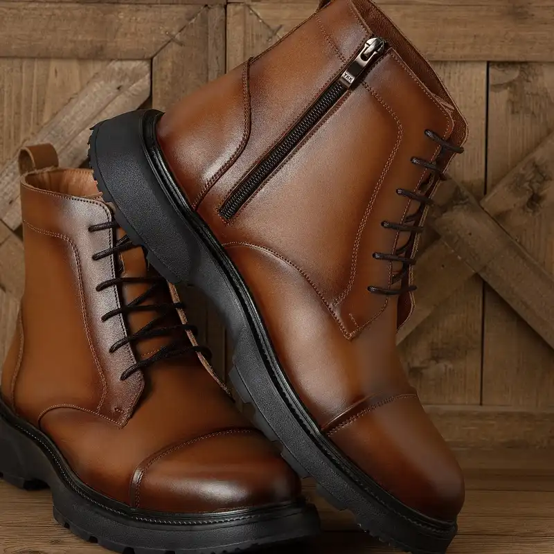 نیم بوت مردانه مدل مدل A-A کد دیتونا-4808 رنگ عسلی