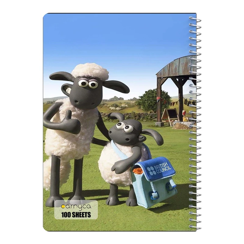 دفتر مشق 100 برگ سیمی کارنیکا طرح بره ناقلا shuan the sheep کد 22400