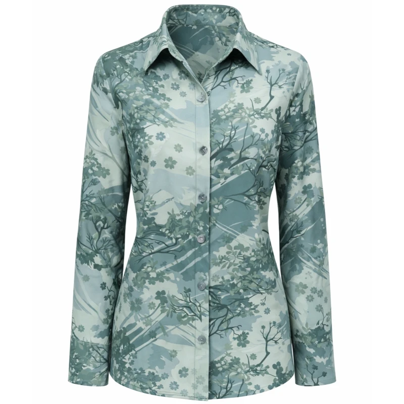 شومیز آستین بلند یقه برگردان زنانه مدل 112909