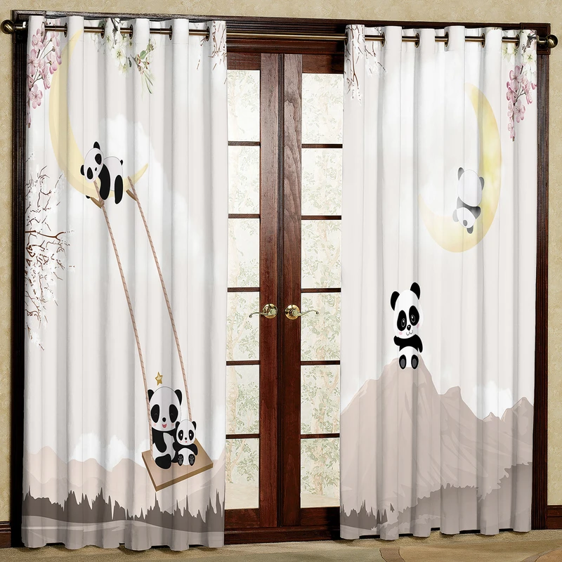 پرده مدل ماه و پاندا مخمل پانچی کد 2669 سایز 200x140 سانتی متر