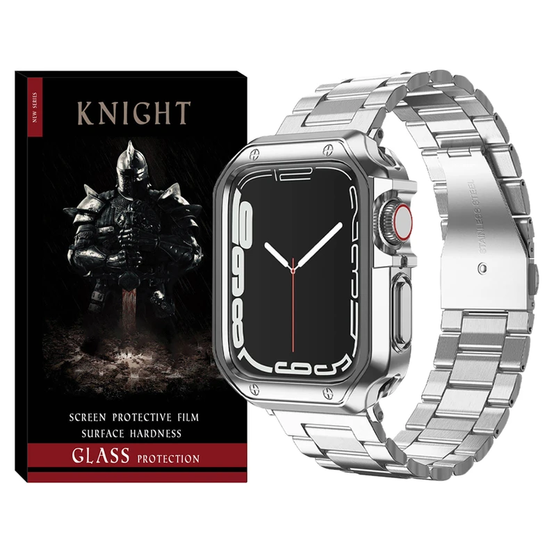 بند نایت مدل 3Lux KT مناسب برای اپل واچ Series 7 Aluminum 41mm / Series 8 Aluminum 41mm / Series 9 Aluminum 41mm به همراه کاور