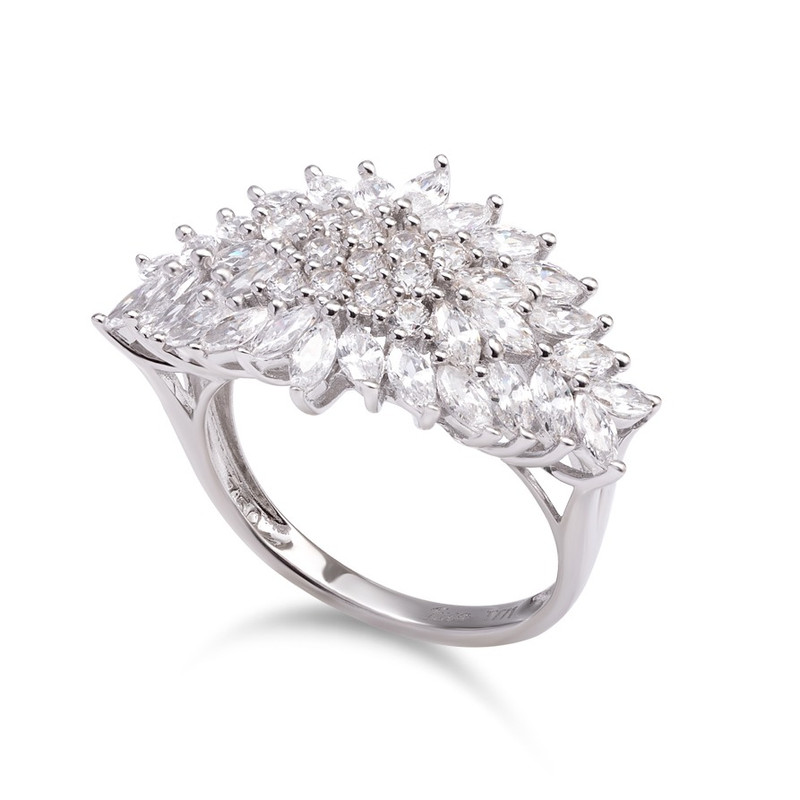 انگشتر طلا 18 عیار زنانه کیمیا زر مدل پایه جواهر لوکس 1054 سایز 56