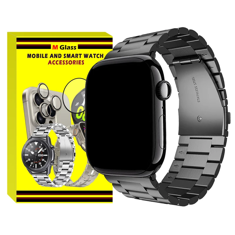 بند ام‌گلس مدل 3Bead MG مناسب برای اپل واچ سری 7/8/9 سایز 45 میلی متری