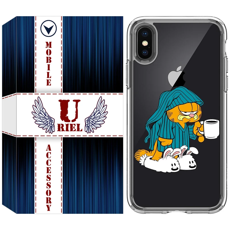 کاور یوریل مدل Clear کد 72 طرح گارفیلد مناسب برای گوشی موبایل اپل iPhone X / XS