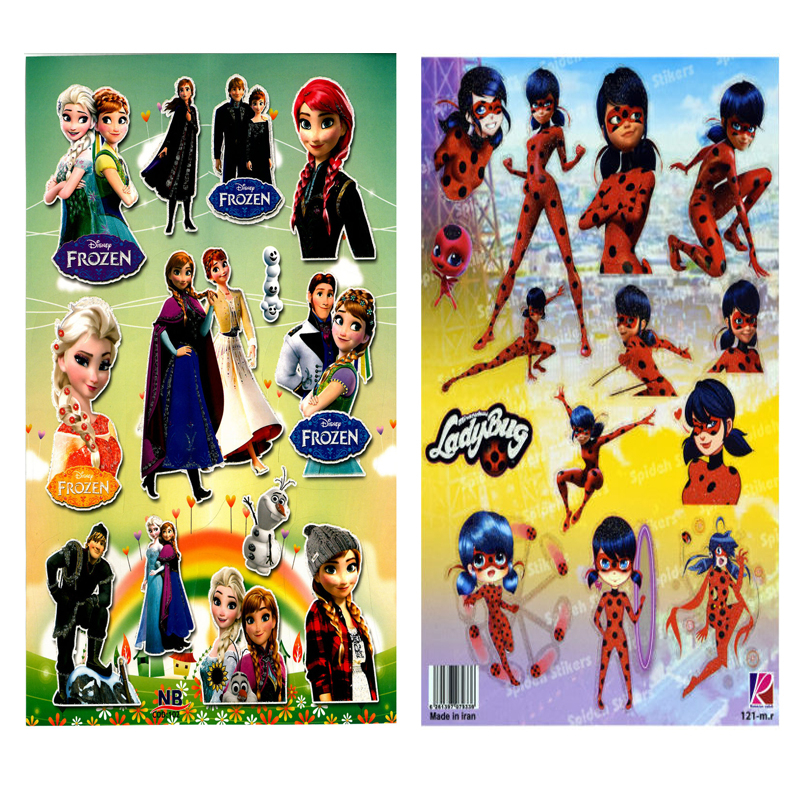 برچسب مدل فروزن و دختر کفشدوزکی کد TTT121 مجموعه 2 عددی 