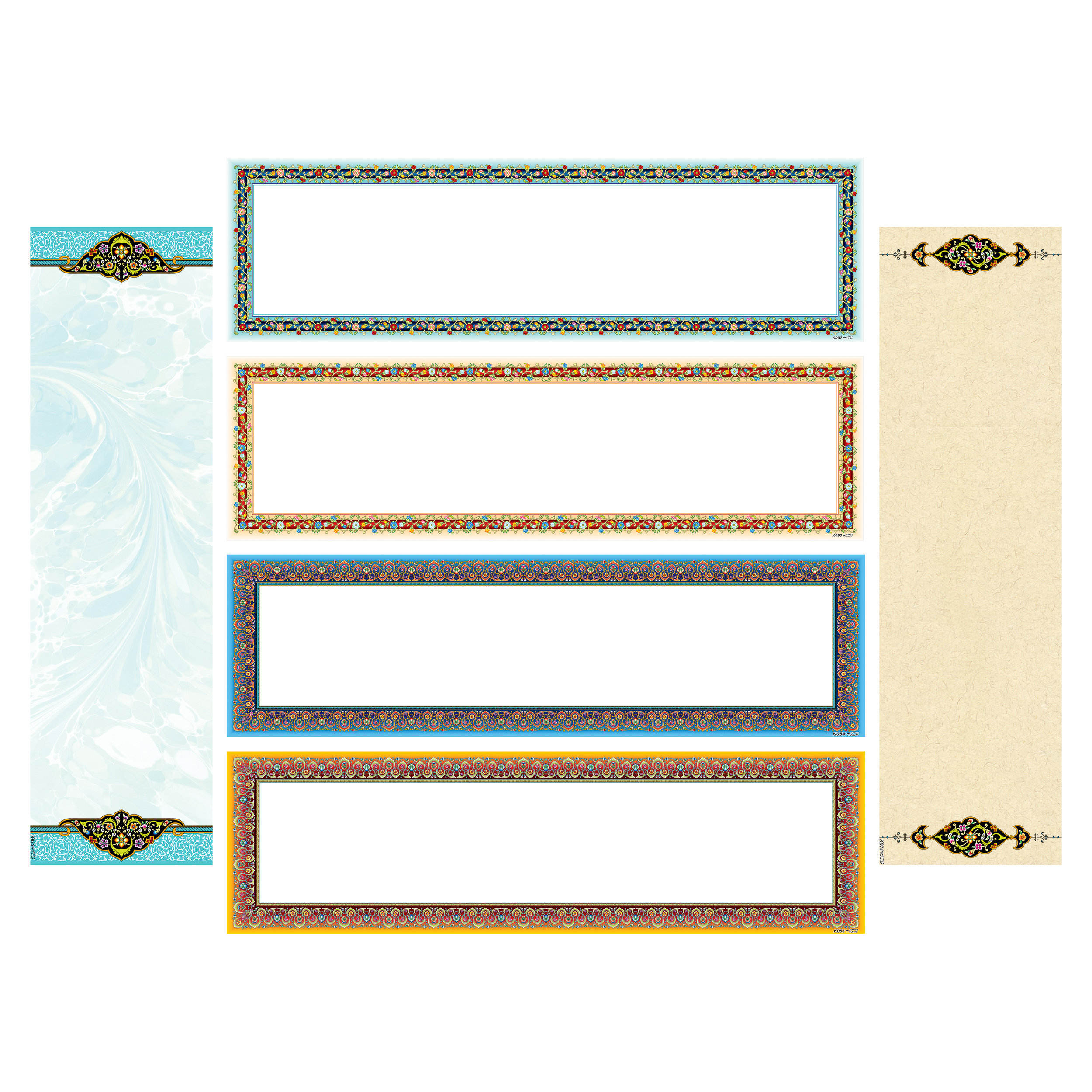 کاغذ تذهیب کتیبه خانه تذهیب کد K 22X6 L مجموعه 100 عددی