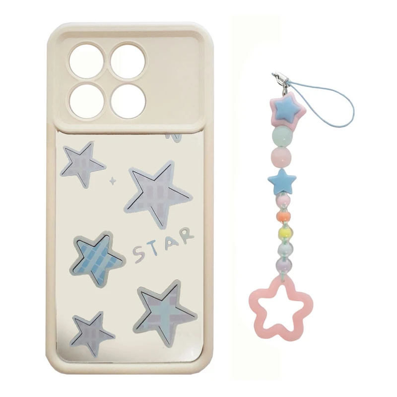 کاور طرح آیینه مدل Stars کد A11756 مناسب برای گوشی موبایل شیائومی Poco X6 Pro / K70E به همراه بند آویز