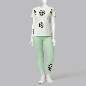 ست تی شرت آستین کوتاه و شلوار زنانه مادر مدل Rebecca