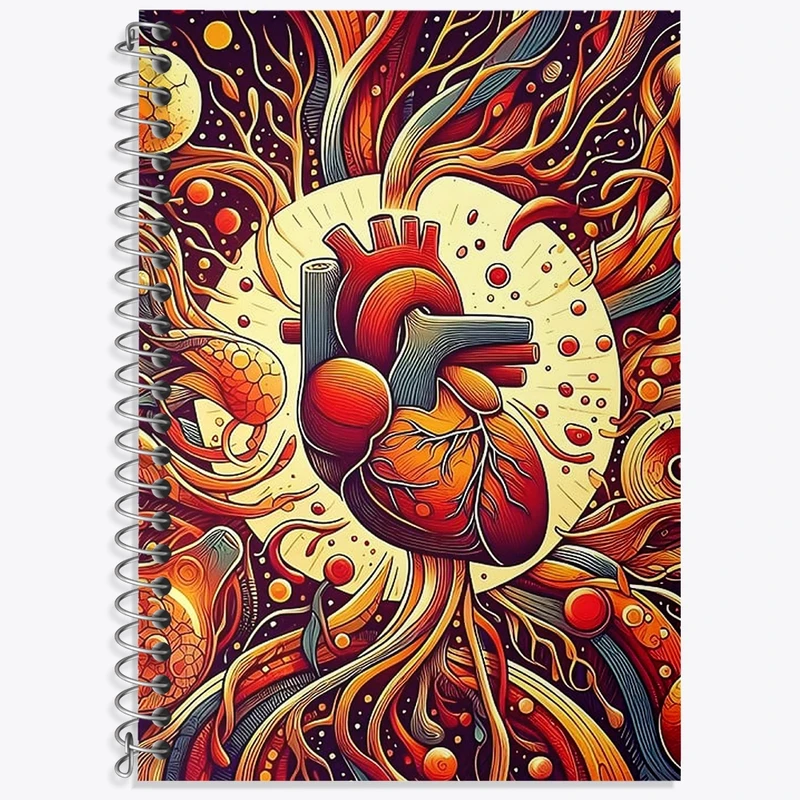 دفتر زبان 50 برگ خندالو مدل سه خط طرح قلب کد N1141